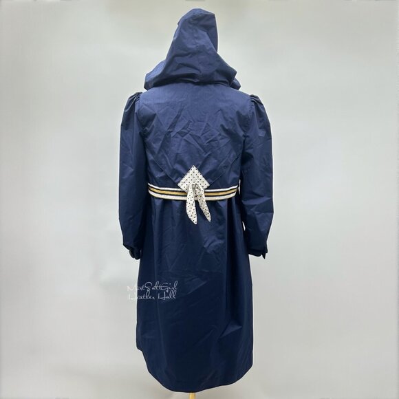 Vintage Rothschild Navy Hooded Double-Breasted Formal Rain Coat Size 14 Girl - Picture 5 of 8